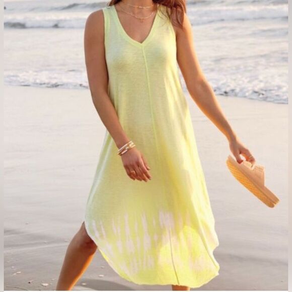 NWT SZ L *Z Supply* Reverie Eden Stripe Dress in Sunny Lime
